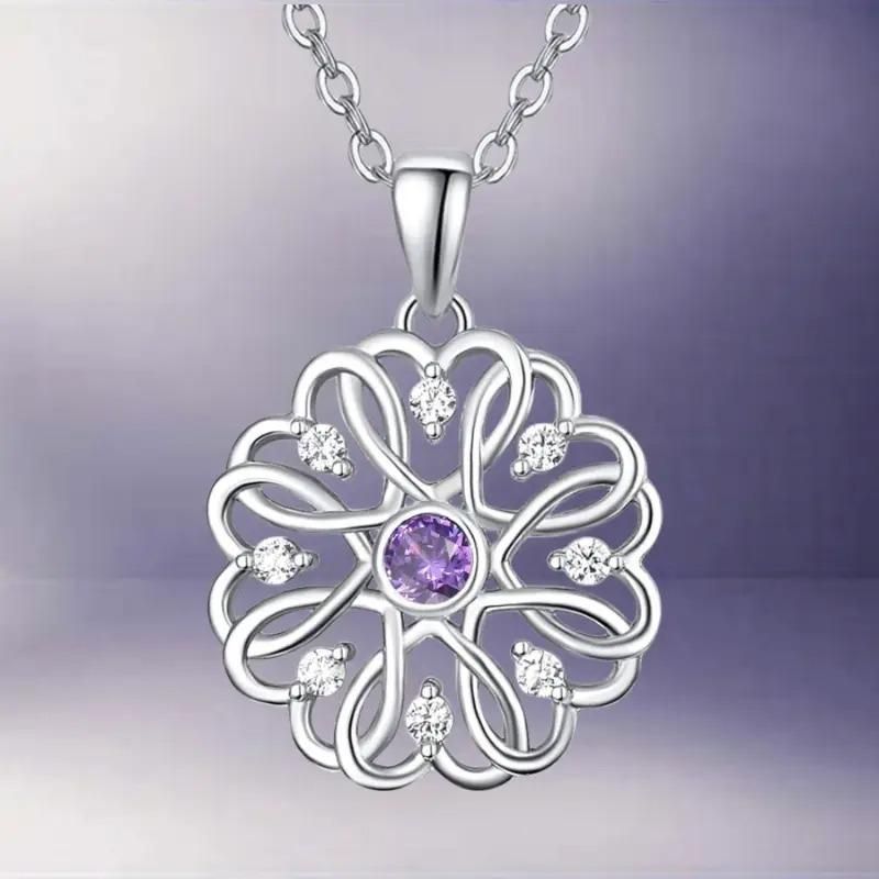 Sterling Silver Birthstone Pendant Necklace with Chain
