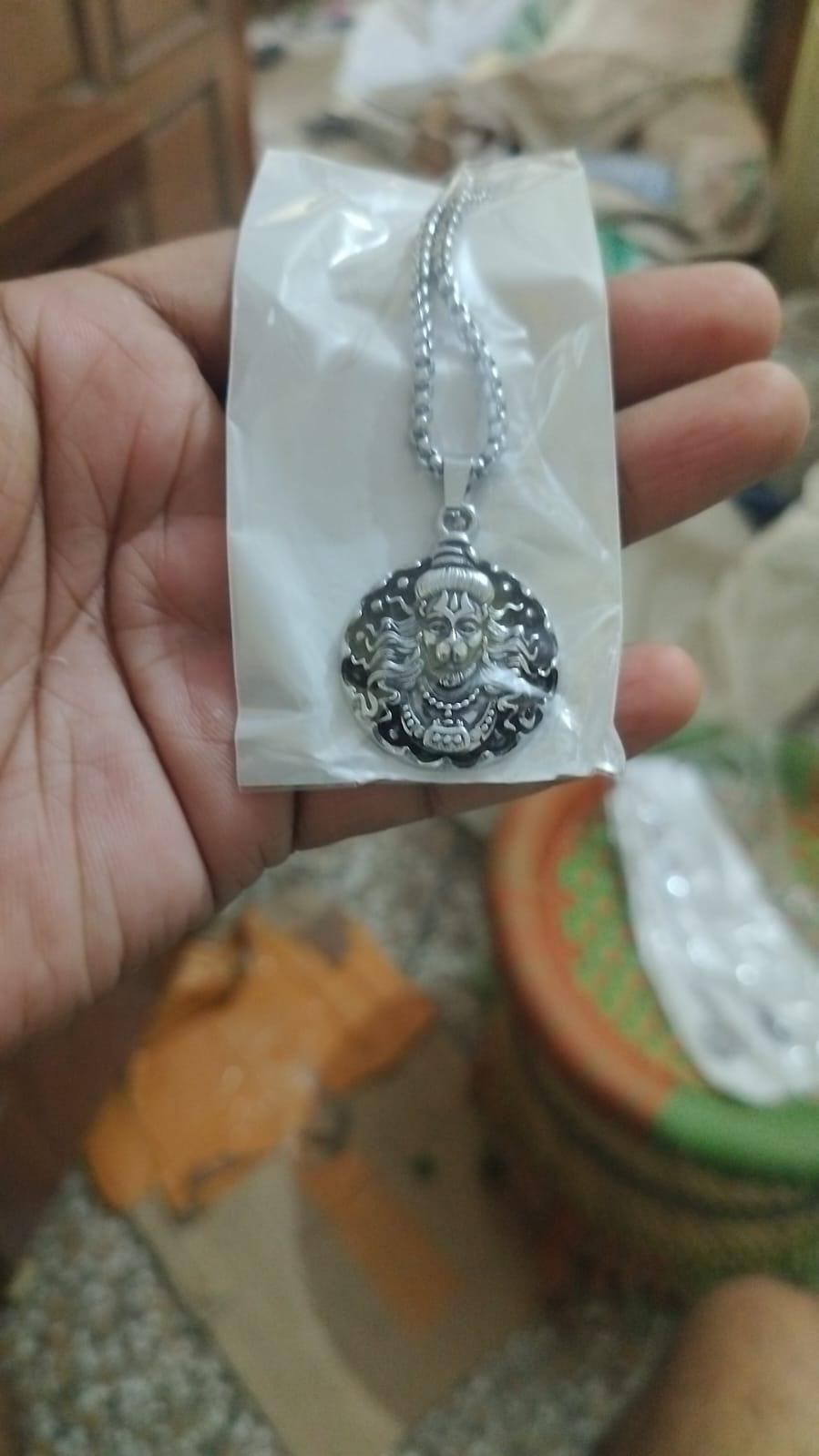 Hanuman Ji Pendant with Oxidized Silver Chain - Premium Edition