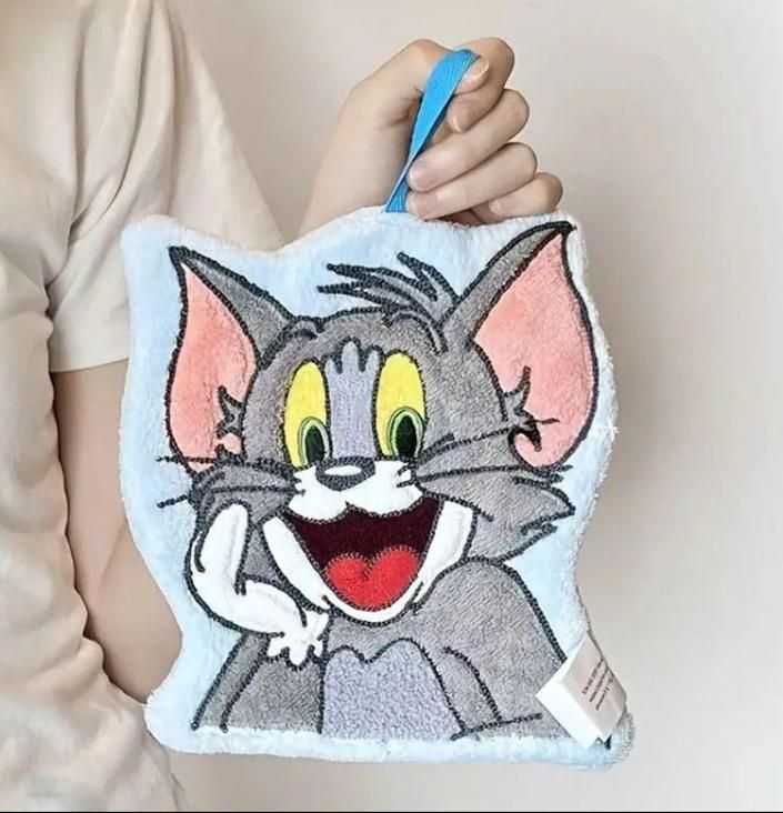 Tom & Jerry Cartoon Embroidered Soft Fleece Hand Towel