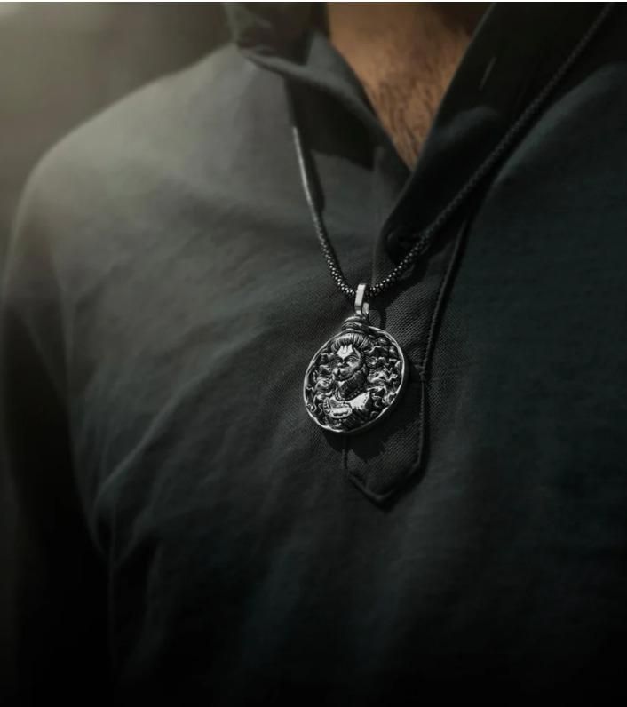 Hanuman Ji Pendant with Oxidized Silver Chain - Premium Edition