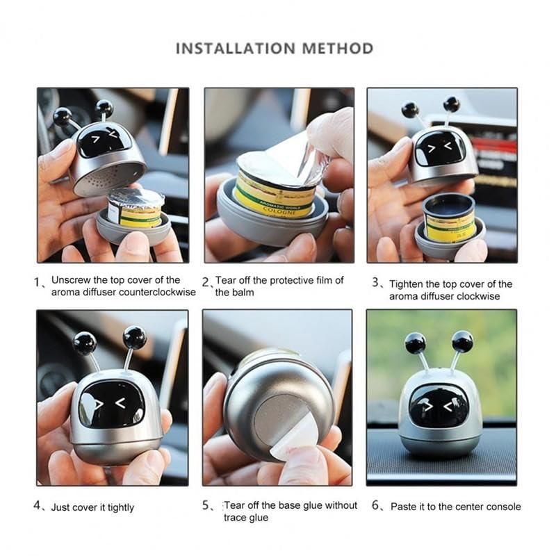 Robot Car Air Freshener - Stylish Dashboard Fragrance Diffuser