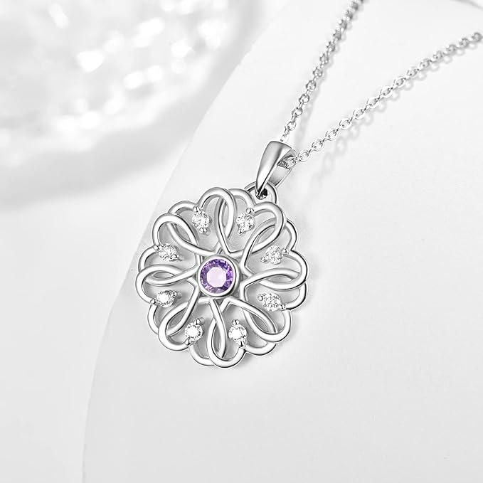 Sterling Silver Birthstone Pendant Necklace with Chain