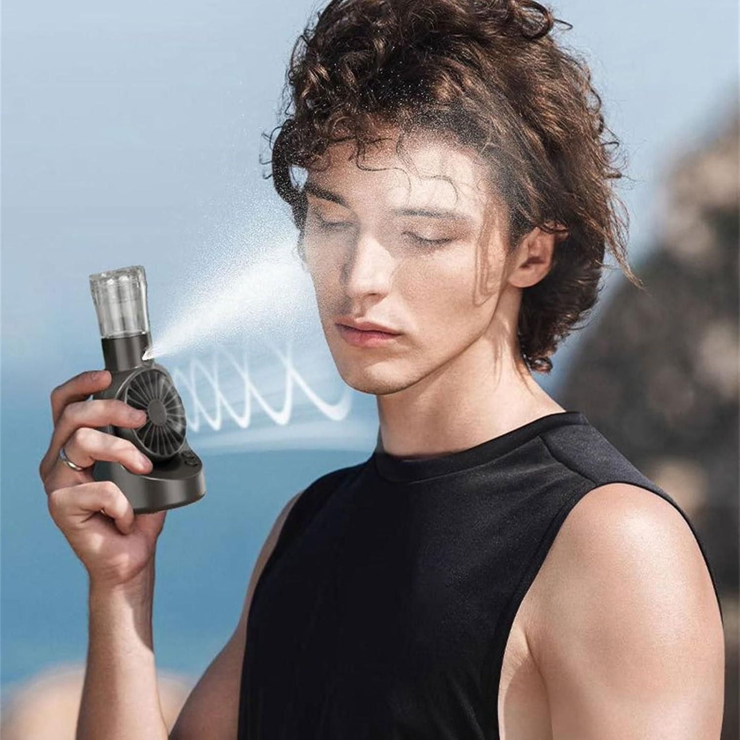 Portable Rechargeable Handheld Spray Cooling Fan - Beat the Heat