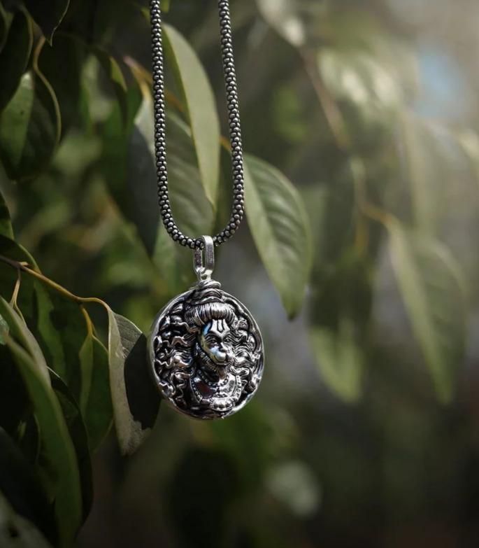 Hanuman Ji Pendant with Oxidized Silver Chain - Premium Edition